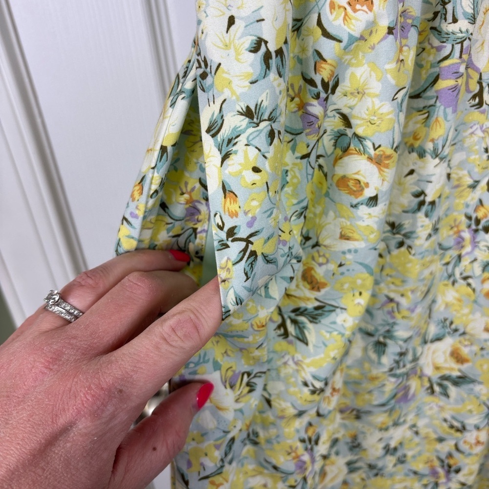 O.p.t Kate floral ruffle midi dress sz lg - Picture 6 of 9